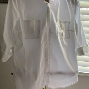 Womens Classic White Shirt - 3/4 sleeve - Worthington - XL